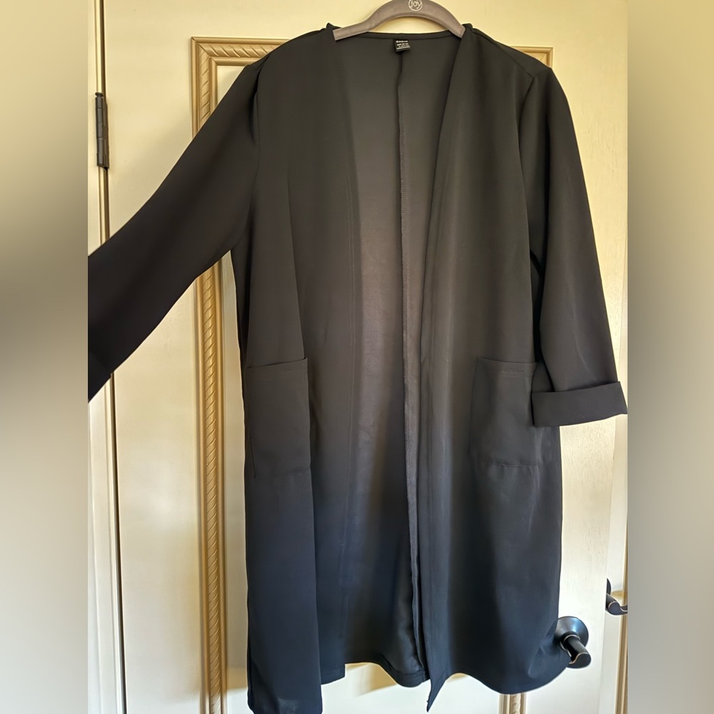 SHEIN Black Open Front Cardigan